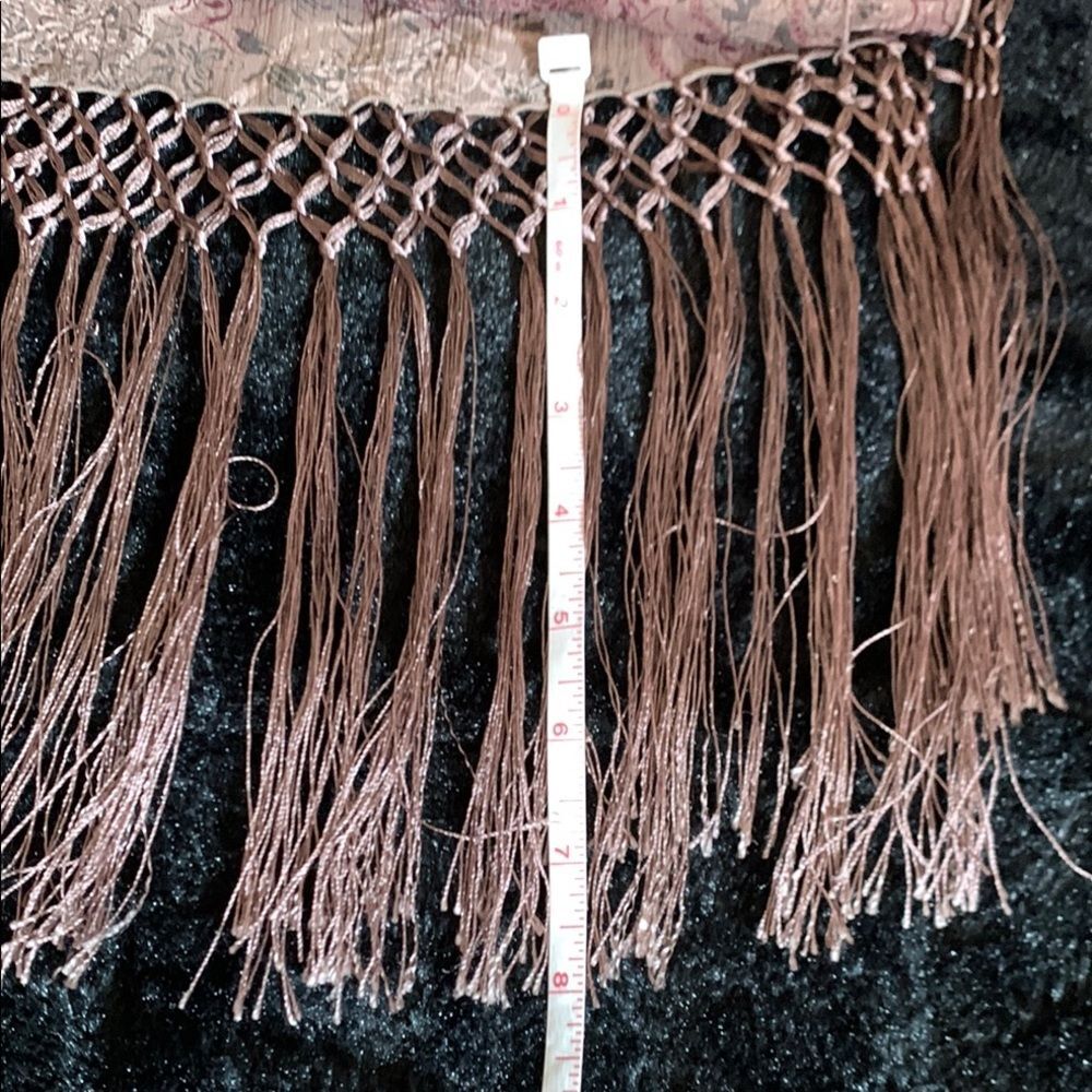 Women's Esprit Pink Purple Floral Scarf with Long Fringe Delicate Texture - Picture 6 of 6